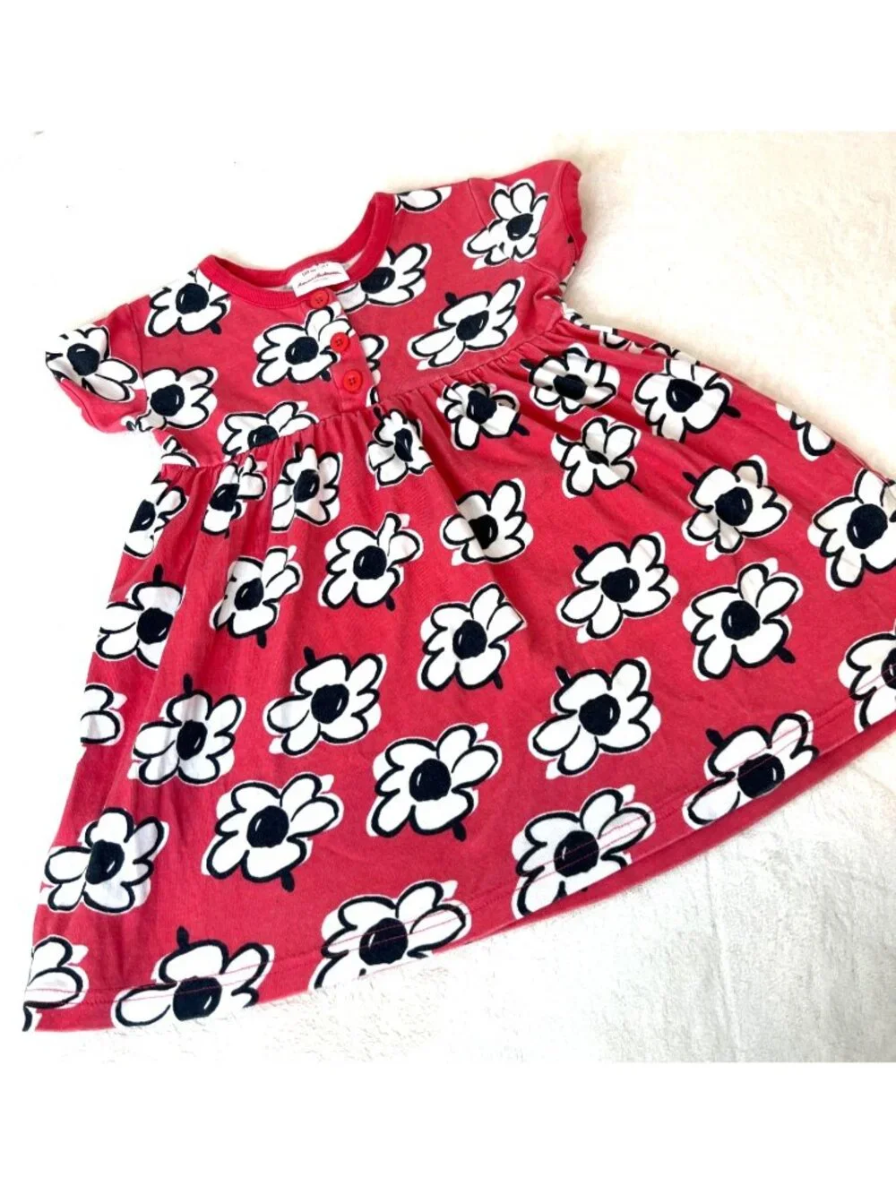 Hanna Andersson US 4 Girls Sundress Big Flowers Pink Black Bold Floral